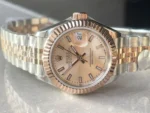 Replica Rolex Datejust 28mm Rose Gold Steel Champagne Dial Jubilee - Image 2