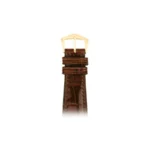 Replica Patek Philippe Calatrava Rose Gold White Dial Leather Strap - Image 4