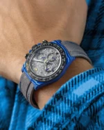 Replica Rolex Daytona DiW Blue Carbon Grey Crystal Dial Nylon Strap 40mm - Image 2