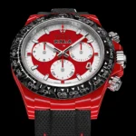 Replica Rolex Daytona DiW Red Carbon Red Crystal Dial Nylon Strap 40mm - Image 2