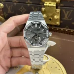 Replica AP Royal Oak Flying Tourbillon White Gold Grey Dial 41mm