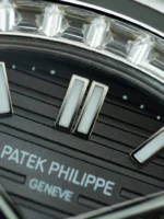 Replica Patek Philippe Nautilus Grey Dial Leather Strap 40mm - Image 8