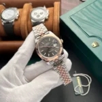 Replica Rolex Datejust 41 Grey Dial Rose Gold & Steel - Image 2