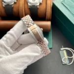 Replica Rolex Datejust 41 Grey Dial Rose Gold & Steel - Image 4
