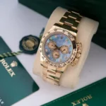 Replica Rolex Cosmograph Daytona Yellow Gold Mother of Pearl Dial 40mm