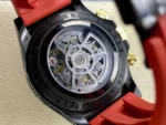 Replica Rolex Daytona Blaken Skeleton Dial Red Rubber Strap 40mm - Image 4