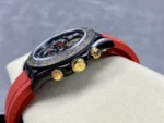 Replica Rolex Daytona Blaken Skeleton Dial Red Rubber Strap 40mm - Image 5
