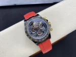 Replica Rolex Daytona Blaken Skeleton Dial Red Rubber Strap 40mm - Image 8
