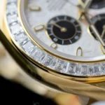 Replica Rolex Cosmograph Daytona Meteorite Dial Gold Moissanite Baguette 40mm - Image 7