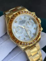 Replica Rolex Cosmograph Daytona Orange Sapphire White Dial Rose Gold 40mm - Image 4