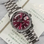 Replica Rolex Day-Date 36 Red Stick Dial Steel