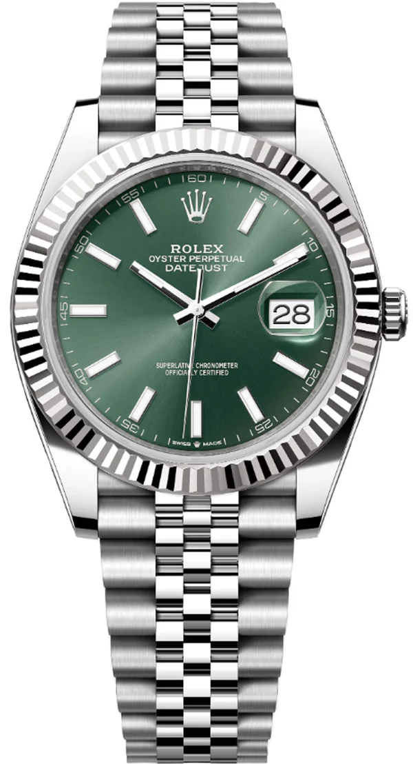 datejust_green_dial_600x.webp Replica Rolex Datejust 41 Green Stick Dial Jubilee - Image 1