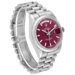 Replica Rolex Day-Date 36 Red Stick Dial Steel - Image 2