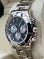 Replica Rolex Cosmograph Daytona White Gold Black Dial Silver Subdials 40mm - Image 2