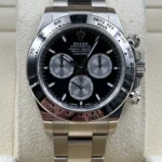 Replica Rolex Cosmograph Daytona White Gold Black Dial Silver Subdials 40mm